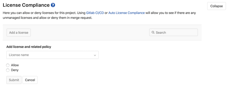 License Compliance Add License