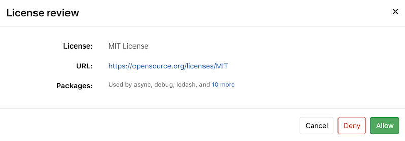 License approval decision